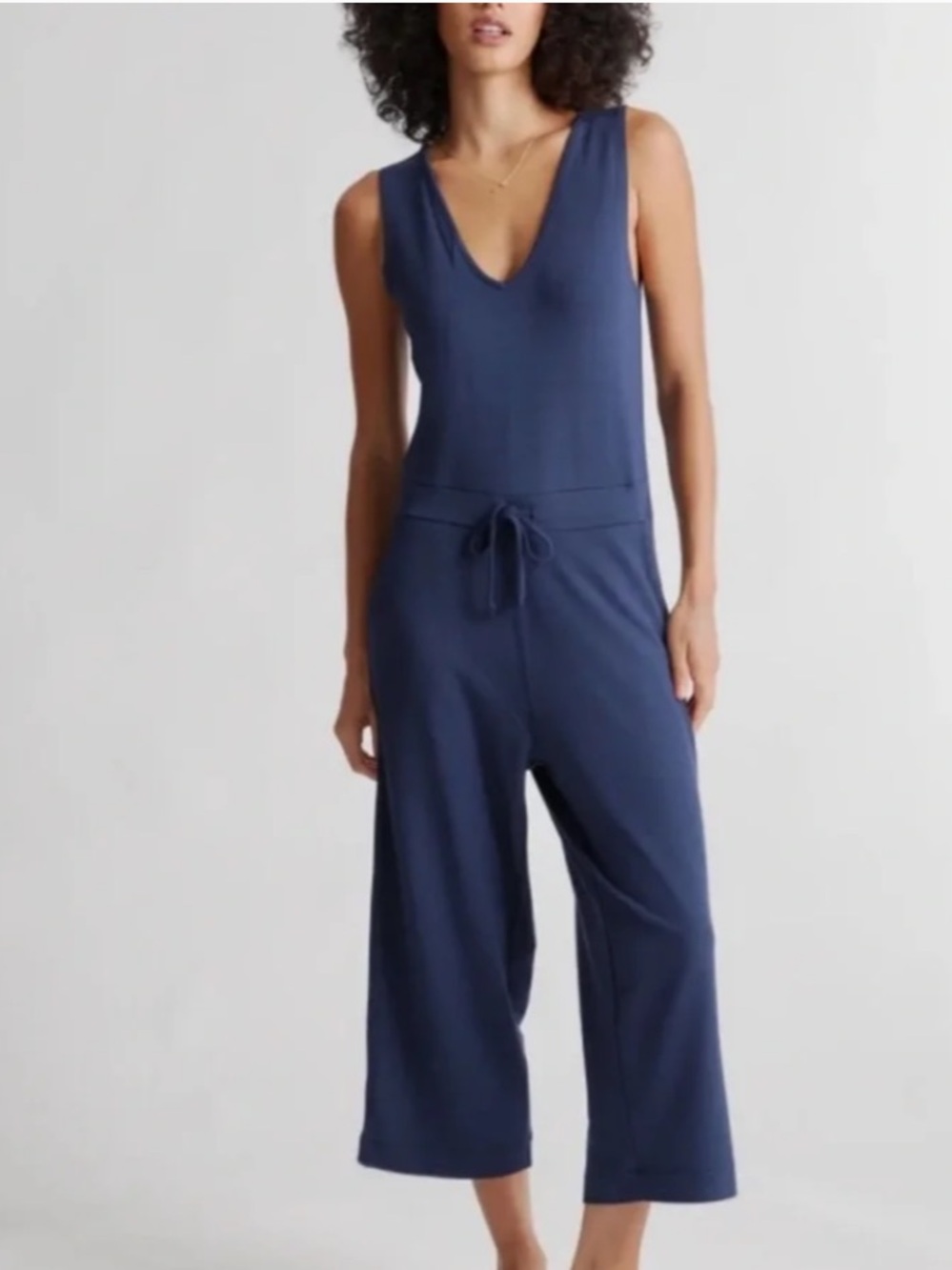 Quince Navy Blue Sleeveless Jumpsuit